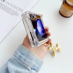 [CÓ SẴN] Ốp Z Flip8 - Z Flip4 - Z Flip3 - Flip6 5G tráng gương chống sốc charm tim cá tính kèm móc khóa poodle dễ thương 9