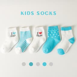 Tất cho bé trai bé gái  Set 5 đôi tất vớ cao cổ cho bé dày dặn giữ ấm chân mùa thu đông trẻ em 0 - 6 tuổi 5