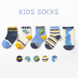 Tất cho bé trai bé gái  Set 5 đôi tất vớ cao cổ cho bé dày dặn giữ ấm chân mùa thu đông trẻ em 0 - 6 tuổi 4