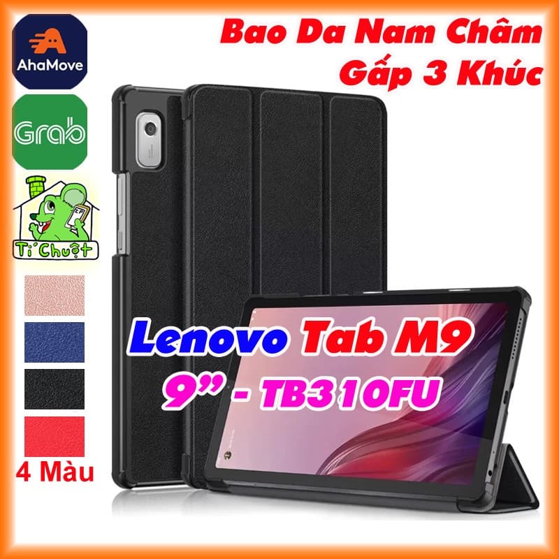 [Ảnh Thật] Bao Da MTB Lenovo Tab M9 9" 2023 TB310FU Gấp 3 Khúc Lưng Cứng Có Nam Châm