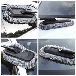Chổi dẹt, tròn nano sợi dầu lau rửa xe ô tô chuyên dụng - cán kéo dài đa năng, dọn vệ sinh xe hơi 1