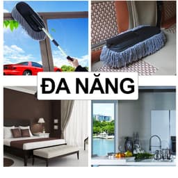 Chổi dẹt, tròn nano sợi dầu lau rửa xe ô tô chuyên dụng - cán kéo dài đa năng, dọn vệ sinh xe hơi 5
