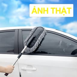 Chổi dẹt, tròn nano sợi dầu lau rửa xe ô tô chuyên dụng - cán kéo dài đa năng, dọn vệ sinh xe hơi 2