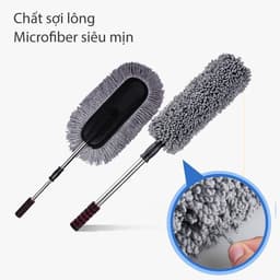 Chổi dẹt, tròn nano sợi dầu lau rửa xe ô tô chuyên dụng - cán kéo dài đa năng, dọn vệ sinh xe hơi 4