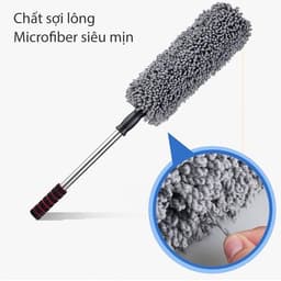 Chổi dẹt, tròn nano sợi dầu lau rửa xe ô tô chuyên dụng - cán kéo dài đa năng, dọn vệ sinh xe hơi 9