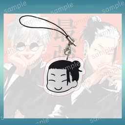 (mua 1 tặng 1) Móc dây treo điện thoại JUJUTSU KAISEN ver FACE ĐEN TRẮNG anime chibi mica trong acrylic móc khóa 2