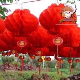 Tết 2026 [ Rẻ Vô Địch ] Đèn Lồng Đỏ Mini Treo Lễ Tết, Đèn Lồng Nilon Đỏ Chống Nước trang trí Lễ Tết 1