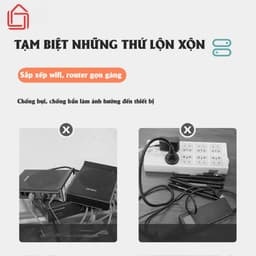 Hộp đựng wifi treo tường, Kệ wifi đặt modem, đầu kỹ thuật số, ổ cắm điện, chất liệu nhựa ABS 5