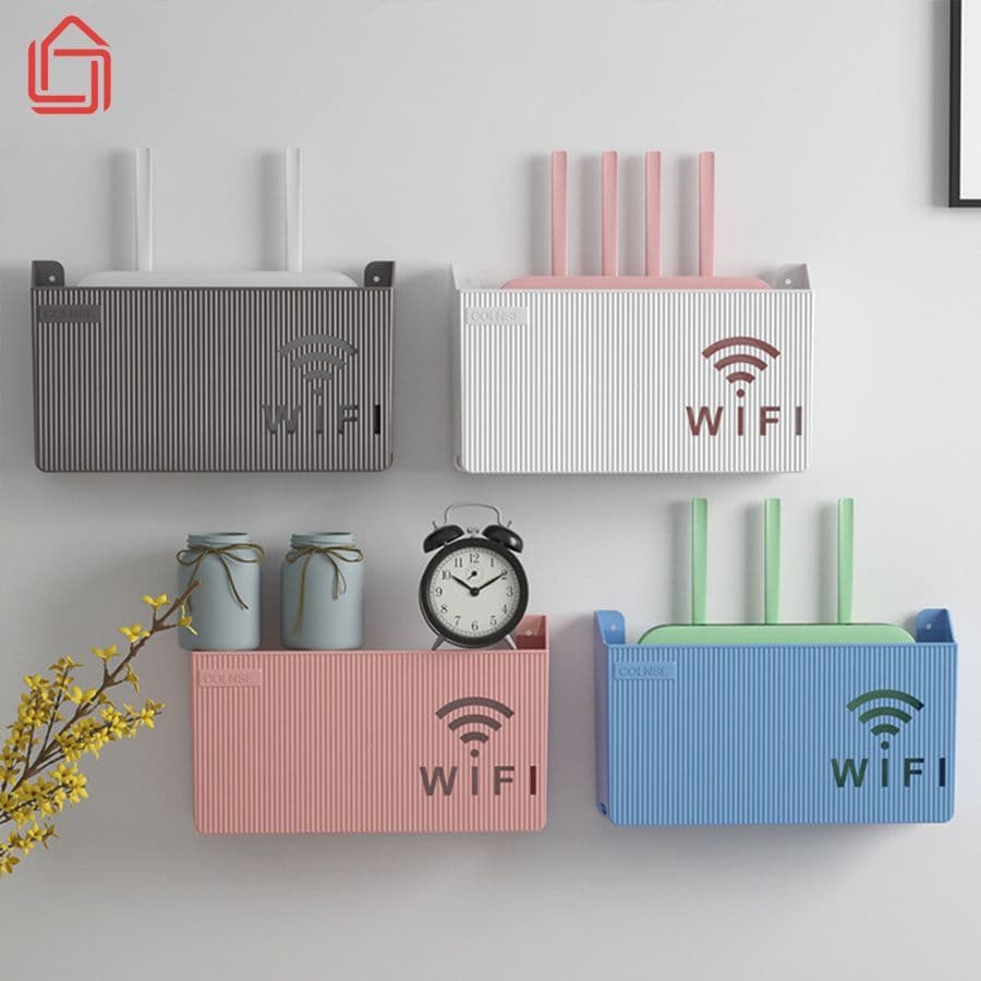 Hộp đựng wifi treo tường, Kệ wifi đặt modem, đầu kỹ thuật số, ổ cắm điện, chất liệu nhựa ABS