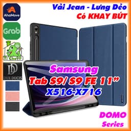 [DUX DUCIS-Có Khay Bút] Bao Da MTB Samsung Tab S9 11"/ S9 FE 10.9" X516B X716B DOMO Series Lưng Dẻo Vải Jean Chính Hãng 1