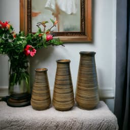 Lọ hoa decor vân ganh men mộc dáng loe phình đáy gốm Bát Tràng 5