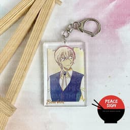 (mua 1 tặng 1) ( MÀU NƯỚC CHỮ NHẬT 2 ) Móc khóa DETECTIVE CONAN Thám Tứ Lừng Danh keyring mica in hình anime chibi  2