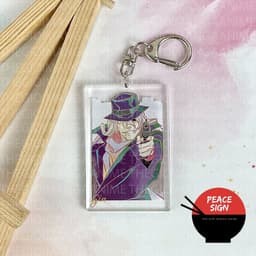 (mua 1 tặng 1) ( MÀU NƯỚC CHỮ NHẬT 2 ) Móc khóa DETECTIVE CONAN Thám Tứ Lừng Danh keyring mica in hình anime chibi  6