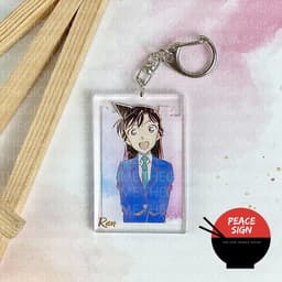 (mua 1 tặng 1) ( MÀU NƯỚC CHỮ NHẬT 2 ) Móc khóa DETECTIVE CONAN Thám Tứ Lừng Danh keyring mica in hình anime chibi  7