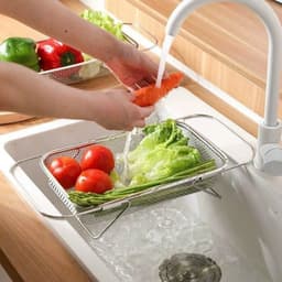 rổ lưới inox gác bồn rửa bát . rau củ quả đa năng.inox 304 chống rỉ 2
