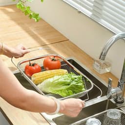 rổ lưới inox gác bồn rửa bát . rau củ quả đa năng.inox 304 chống rỉ 6