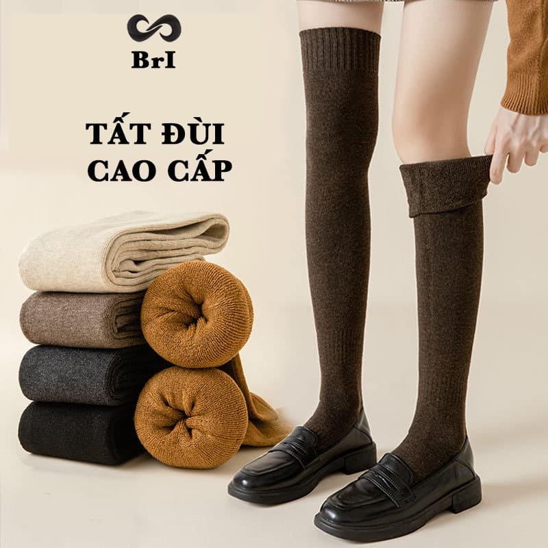 Tất vớ đùi nữ, tất dài qua gối cao cấp chất vải dày dặn êm ái chống dãn, thoáng khí khử mùi hôi