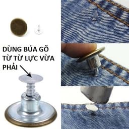 Nút đóng quần jean, nút quần jean quần bò (2 chi tiết) Cúc khuy gài size 17mm Màu đồng Màu bạc Không gỉ sét Bịch 10 nút 9