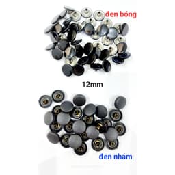 Nút bấm 4 thành phần (nút bóp, nút lò xo) Sơn đen bóng đen nhám Bằng Thau không gỉ Size 12mm,15mm 3