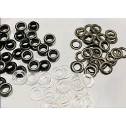 Khoen mắt cáo ore 6mm (khoen 6 ly màu khói) + long đền nhựa Khoen chuyên dùng cho quần áo xuất khẩu 2