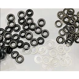 Khoen mắt cáo ore 6mm (khoen 6 ly màu khói) + long đền nhựa Khoen chuyên dùng cho quần áo xuất khẩu 1