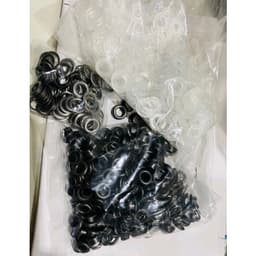 Khoen mắt cáo ore 6mm (khoen 6 ly màu khói) + long đền nhựa Khoen chuyên dùng cho quần áo xuất khẩu 6
