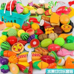 ( Kèm Giỏ) Đồ Chơi Cho Trẻ Em Dụng Cụ Cắt Lát Rau Củ Quả 30 chi tiết Đồ Chơi Nhà Bếp Đồ Chơi Tương Tác Cha Mẹ Trẻ Em Bé 6