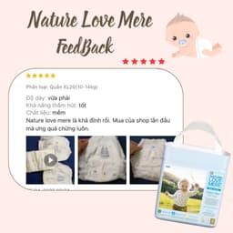 Tã/Bỉm Nature Love Mere form to NỘI ĐỊA HÀN Cao Cấp Đủ size L, XL, 2XL 5