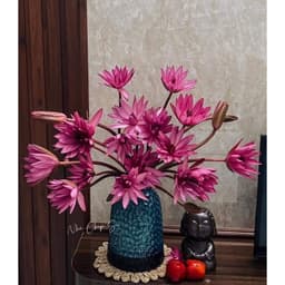 Bình cắm hoa màu xanh, chuông cắm hoa ly,sen, súng  hoa tết cao 28cm 3