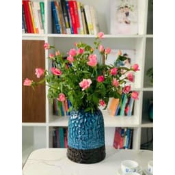 Bình cắm hoa màu xanh, chuông cắm hoa ly,sen, súng  hoa tết cao 28cm 6