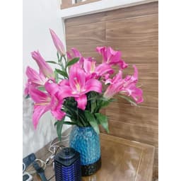 Bình cắm hoa màu xanh, chuông cắm hoa ly,sen, súng  hoa tết cao 28cm 7