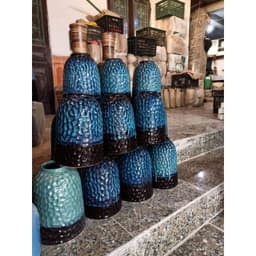 Bình cắm hoa màu xanh, chuông cắm hoa ly,sen, súng  hoa tết cao 28cm 4