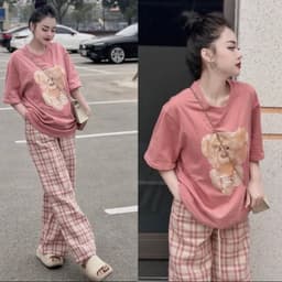 Đồ Bộ Nữ Bigsize LIMO DB46 Áo Phối Quần Ống Suông Cạp Cao Mềm Mịn Set Mặc Nhà Đi Chơi Thoải Mái 6