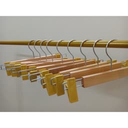 (COMBO 10 CÁI) Móc Kẹp Quần Gỗ Thông Má Kẹp Nhựa, Móc Treo Quần Áo Bằng Gỗ 7
