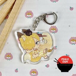(Mua 1 tặng 1) Móc khóa ONE PIECE ĐẢO HẢI TẶC TAI THÚ ĐỒ ĂN in hình anime chibi acrylic dễ thương zoro sanji luffy law 4