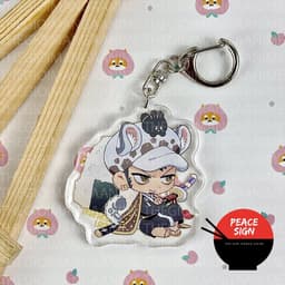 (Mua 1 tặng 1) Móc khóa ONE PIECE ĐẢO HẢI TẶC TAI THÚ ĐỒ ĂN in hình anime chibi acrylic dễ thương zoro sanji luffy law 6