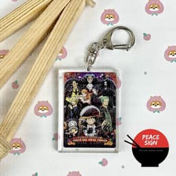 (mua 1 tặng 1) Móc khóa ONE PIECE ĐẢO HẢI TẶC ver HALLOWEEN in hình anime chibi mica dễ thương zoro sanji luffy law 5