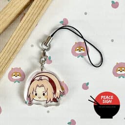 (mua 1 tặng 1) Móc dây treo điện thoại IN HÌNH NARUTO SHIPPUDEN ver FACE CHIBI hình in 2 mặt 8