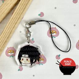 (mua 1 tặng 1) Móc dây treo điện thoại IN HÌNH NARUTO SHIPPUDEN ver FACE CHIBI hình in 2 mặt 3