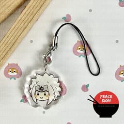 (mua 1 tặng 1) Móc dây treo điện thoại IN HÌNH NARUTO SHIPPUDEN ver FACE CHIBI hình in 2 mặt 4