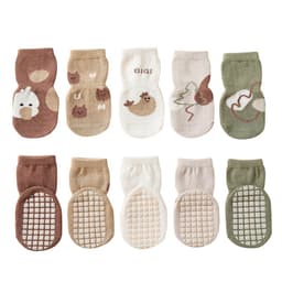 Set 5 Đôi Tất Trẻ Em Cây Thông Cotton Chống Trơn Trượt Cho Bé Trai, Bé Gái Đi Cực Xinh SS32 { T203 } 7