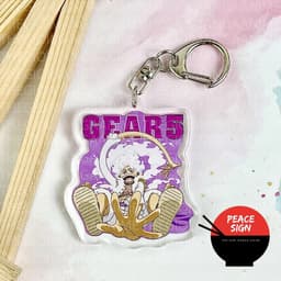 (Mua 1 tặng 1) Móc khóa ONE PIECE ĐẢO HẢI TẶC ver MONKEY D. LUFFY gear 5 in hình anime chibi mica trong acrylic 6