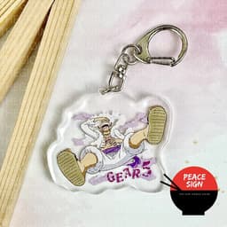 (Mua 1 tặng 1) Móc khóa ONE PIECE ĐẢO HẢI TẶC ver MONKEY D. LUFFY gear 5 in hình anime chibi mica trong acrylic 3