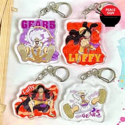 (Mua 1 tặng 1) Móc khóa ONE PIECE ĐẢO HẢI TẶC ver MONKEY D. LUFFY gear 5 in hình anime chibi mica trong acrylic 1