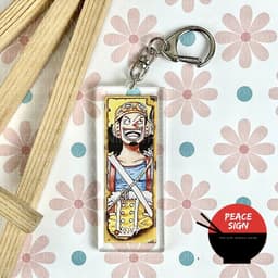 (Mua 1 tặng 1) Móc khóa mica ONE PIECE ĐẢO HẢI TẶC ver CHỮ NHẬT hình in 2 mặt 8