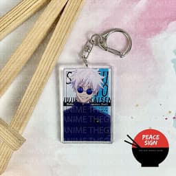 (mua 1 tặng 1) Móc khóa JUJUTSU KAISEN ver CHỮ NHẬT Chú thuật hồi chiến in hình anime chibi mica acrylic dễ thương 4