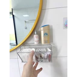 Hộp Đựng Bông Tẩy Trang , Phụ Kiện Trang Điểm dán tường siêu tiện lợi 7