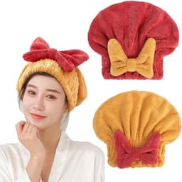 Mũ ủ tóc chùm đầu nhanh khô - Vải mềm mại, Khăn quấn ủ tóc thấm hút nước Khăn lau tóc gội đầu 8