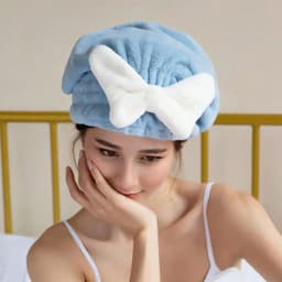 Mũ ủ tóc chùm đầu nhanh khô - Vải mềm mại, Khăn quấn ủ tóc thấm hút nước Khăn lau tóc gội đầu 6