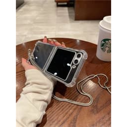 [CÓ SẴN] Ốp Z GLIP 8 - Z Flip4 - Z Flip7 - Flip5 5G tráng gương chống sốc charm tim cá tính kèm dây bạc nhuyễn đeo dài 3